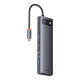 ХЪБ 12в1 BASEUS от Type-C към 2xUSB3.2+2xUSB3.0+HDMI 4K+USB-C(PD)100W+USB-C+DP+TF/microSD+RJ45+AUX/m/3.5mm - (WKWG020213)