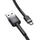         Кабел BASEUS, USB - Micro USB, Cafule 2.4A (CAMKLF-BG1), 1 метър