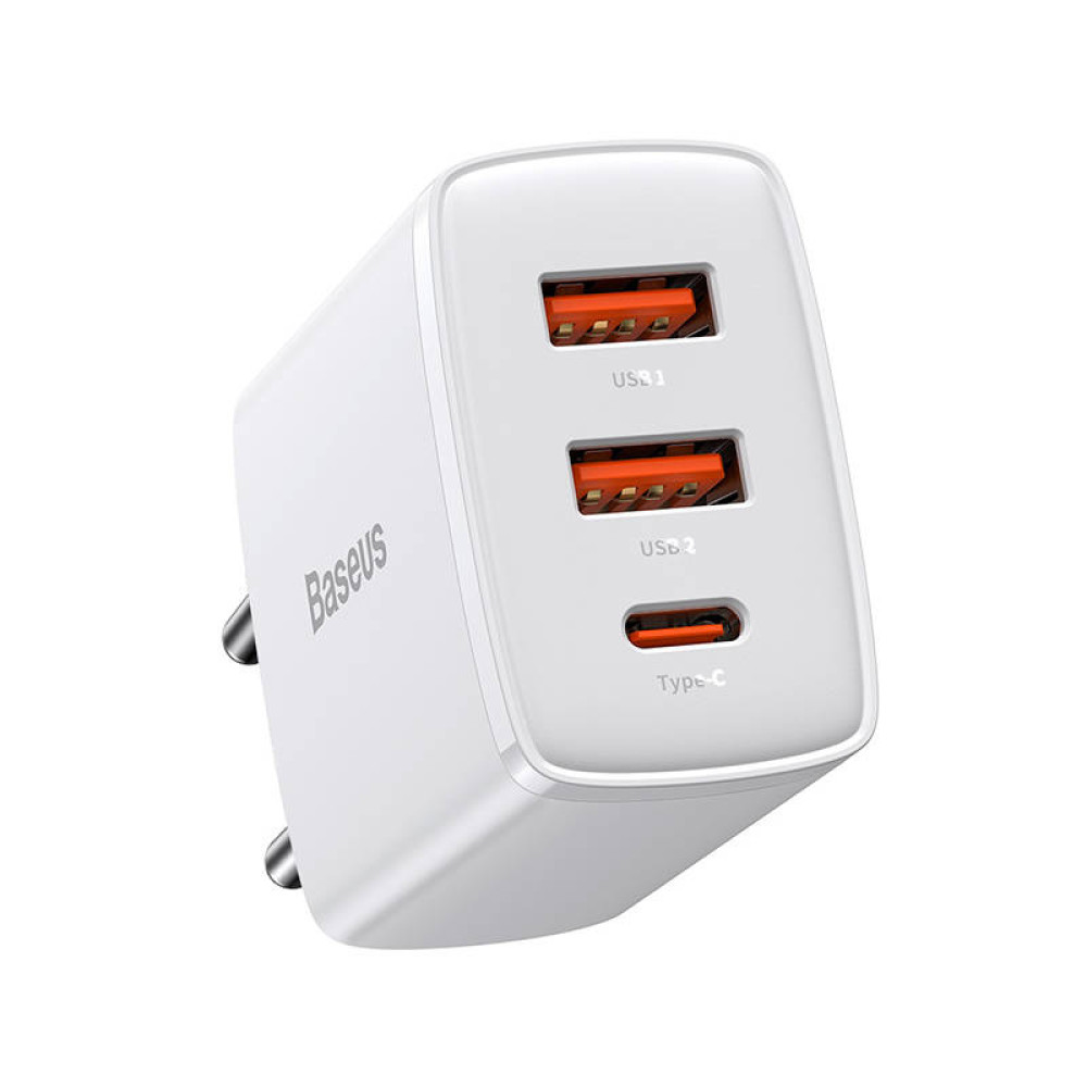      Зарядно устройство 220V BASEUS - Compact Quick (CCXJ-E02) 30W, 3A, 2 x USB-A , USB-C