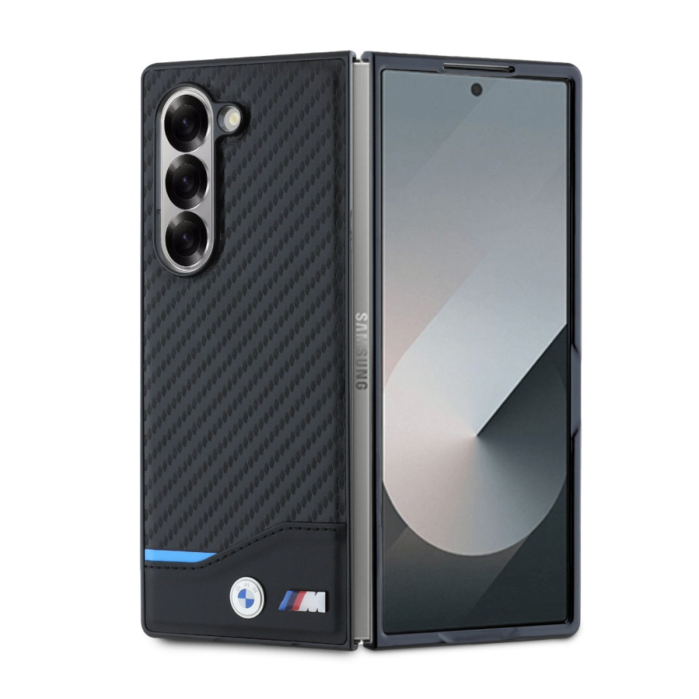 Калъф BMW М BMHMZFD622NBCK PU Carbon Blue Line за Samsung Galaxy Z Fold 6