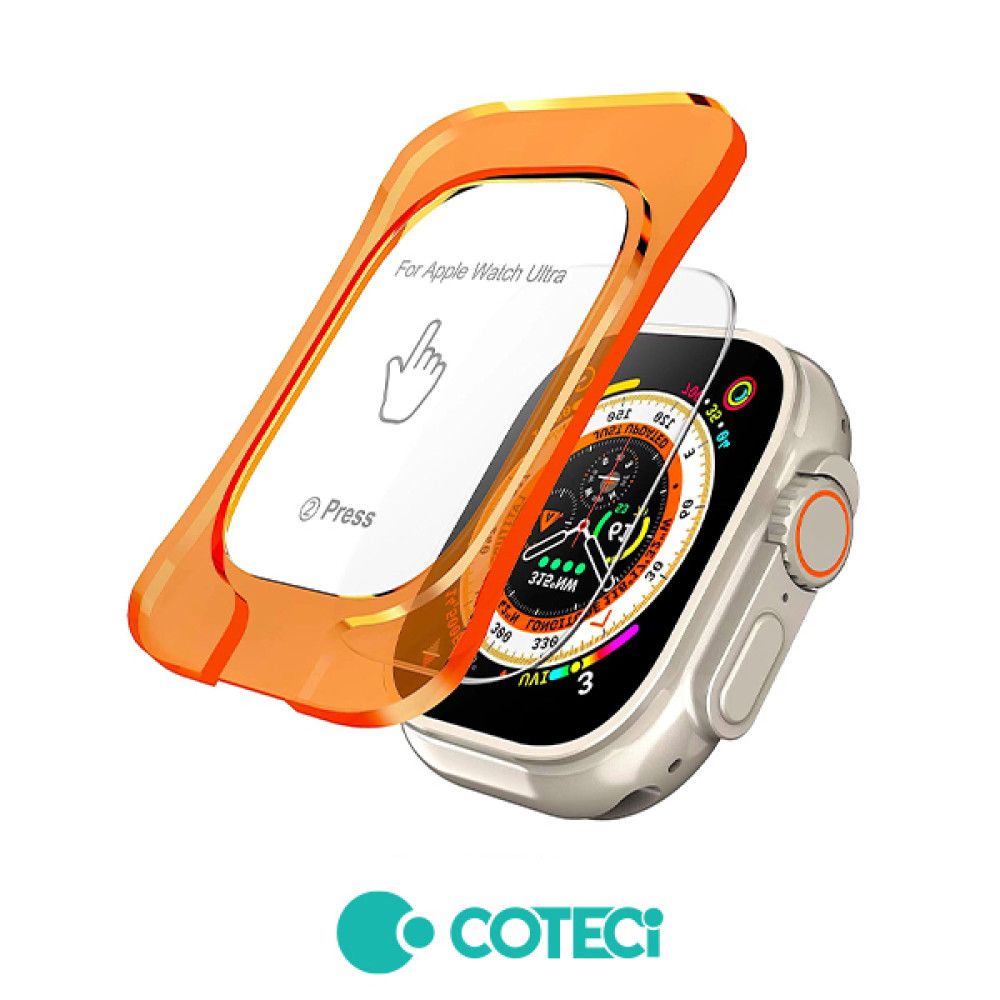 Стъклен протектор COTECi 4D за смарт часовник Apple iWatch Ultra 2 49мм, Easy-fix (Шаблон за монтаж) 