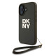 Калъф DKNY PU Leather Stack Logo Wrist Strap Green за Apple iPhone 16 - DKHCP16SPBSWSA 