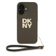 Калъф DKNY PU Leather Stack Logo Wrist Strap Green за Apple iPhone 16 - DKHCP16SPBSWSA 