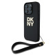 Калъф DKNY PU Leather Stack Logo Wrist Strap Black за Apple iPhone 16 Pro - DKHCP16LPBSWSK 