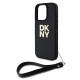 Калъф DKNY PU Leather Stack Logo Wrist Strap Black за Apple iPhone 16 Pro - DKHCP16LPBSWSK 