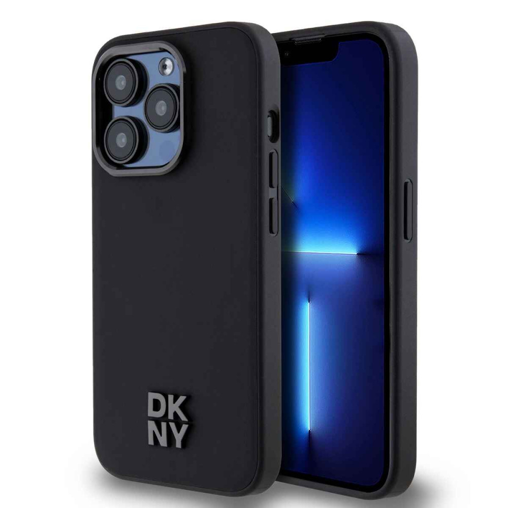 Калъф DKNY PU Leather Stack Logo Magsafe Black DKHMP15XPSMCSLK за Apple iPhone 15 Pro Max