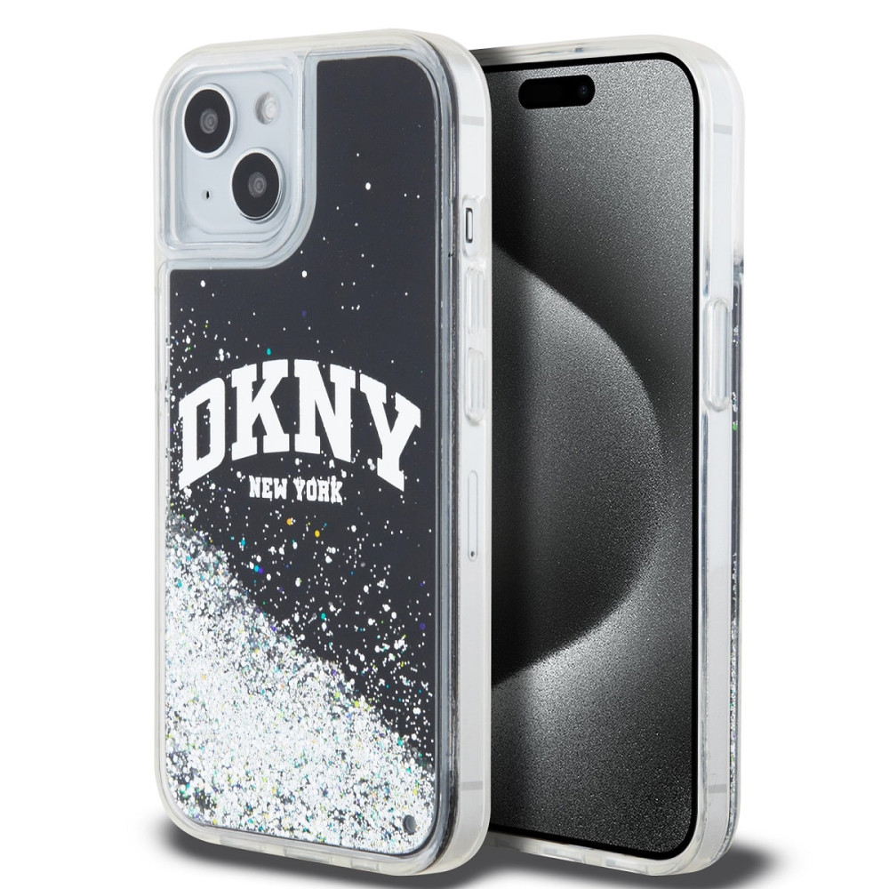 Калъф DKNY Liquid Glitter Arch Logo Black DKHCP15SLBNAEK за Apple iPhone 15