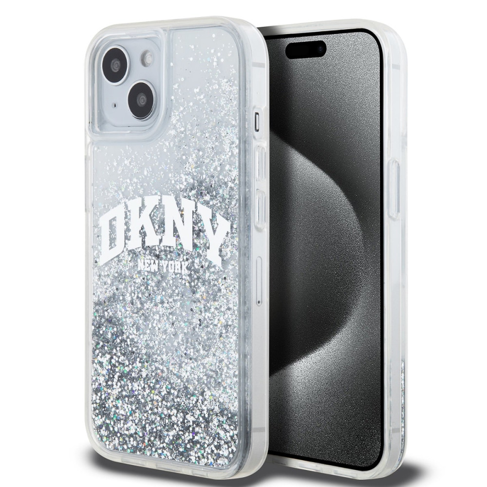 Калъф DKNY Liquid Glitter Arch Logo Transparent DKHCP14SLBNAET за Apple iPhone 14