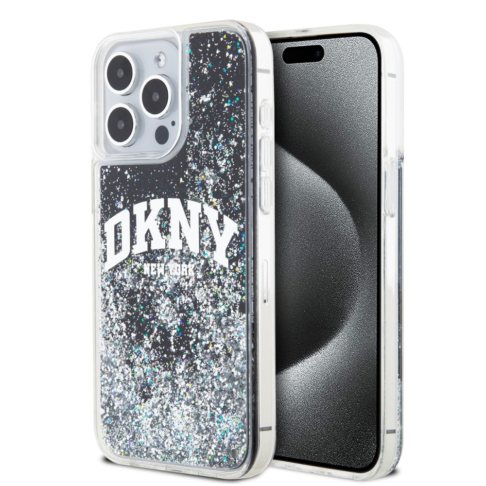 Калъф DKNY Liquid Glitter Arch Logo Black DKHCP14LLBNAEK за Apple iPhone 14 Pro