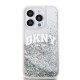 Калъф DKNY Liquid Glitter Arch Logo Transparent DKHCP15XLBNAET за Apple iPhone 15 Pro Max