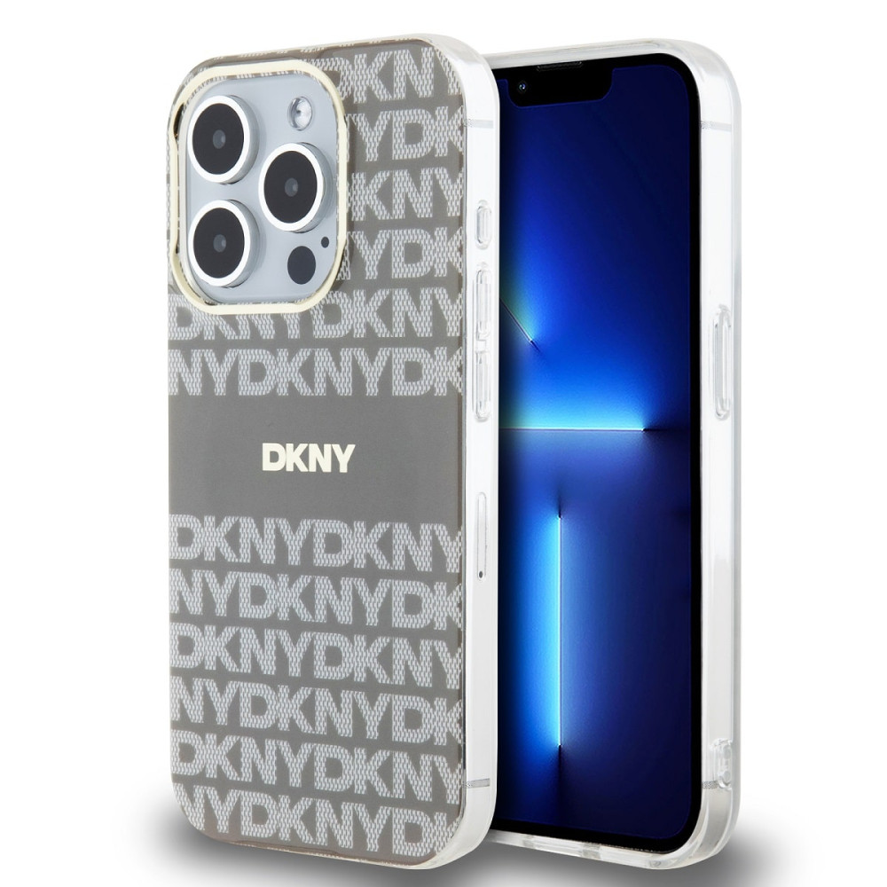 Калъф DKNY PC/TPU Repeat Pattern Tonal Stripe Magsafe Beige DKHMP14LHRHSEE за Apple iPhone 14 Pro 