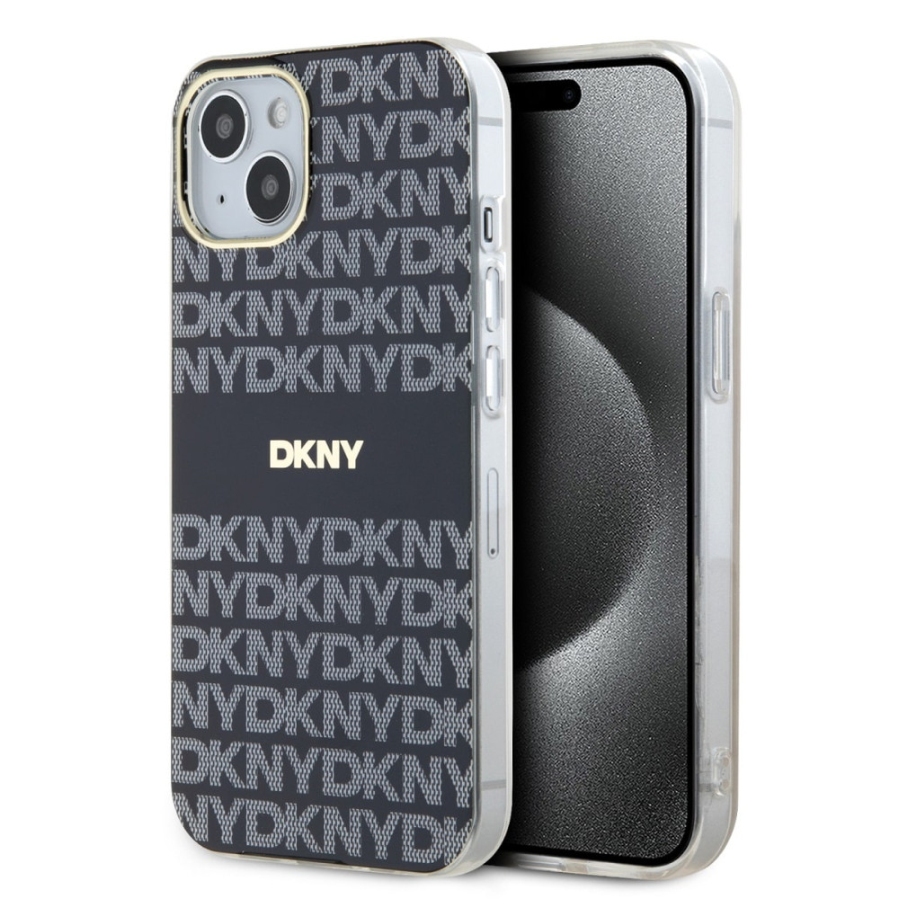 Калъф DKNY PC/TPU Repeat Pattern Tonal Stripe Magsafe Black DKHMP15SHRHSEK за Apple iPhone 15