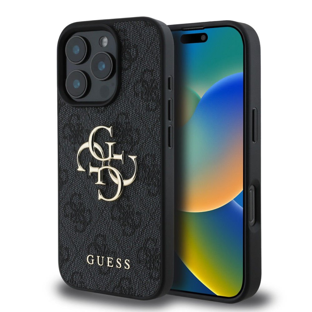 Калъф Guess GUHCP16S4GMGGR PU 4G Metal Logo Grey за Apple iPhone 16