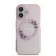 Калъф Guess IML Flowers Ring MagSafe Pink GUHMP16SHFWFCP за Apple iPhone 16