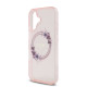 Калъф Guess IML Flowers Ring MagSafe Pink GUHMP16SHFWFCP за Apple iPhone 16