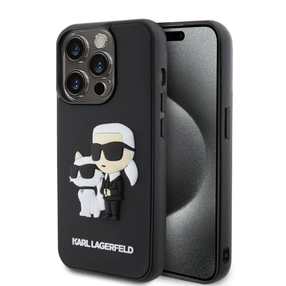 Калъф Karl Lagerfeld 3D Rubber Karl and Choupette KLHCP15X3DRKCNK за Apple iPhone 15 Pro Max