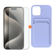  СЕТ Калъф XO с джоб за карти + Стъклен протектор 2.5D за Apple iPhone 15 Pro