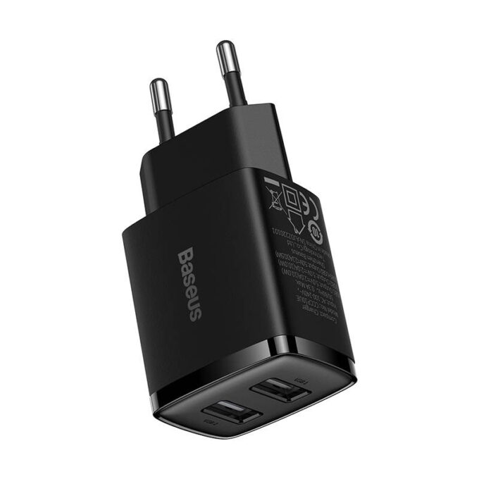 Зарядно устройство 220V BASEUS 10.5W, 2xUSB-A, Compact Series (CCXJ010201) - Image 3