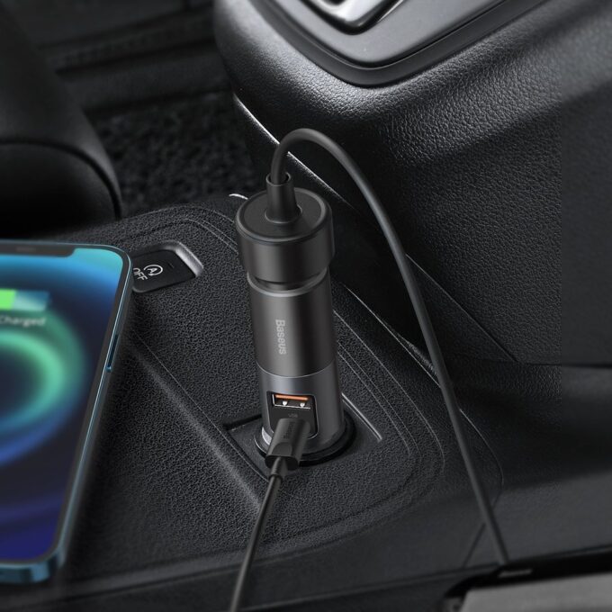 Зарядно за автомобил 12V BASEUS 120W, USB-A, USB-C + извод за запалка, Cigarette Lighter Expansion (CCBT-C0G) - Image 8