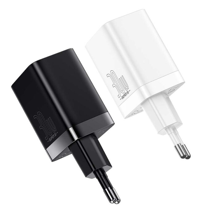 Зарядно устройство 220V Baseus 30W, USB-C, USB-A, Super Si Pro, Quick Charger