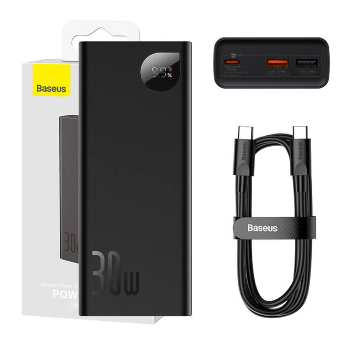Външна батерия Baseus Adaman Digital Display, 20000mAh, 30W (PPAD030001) - Image 9
