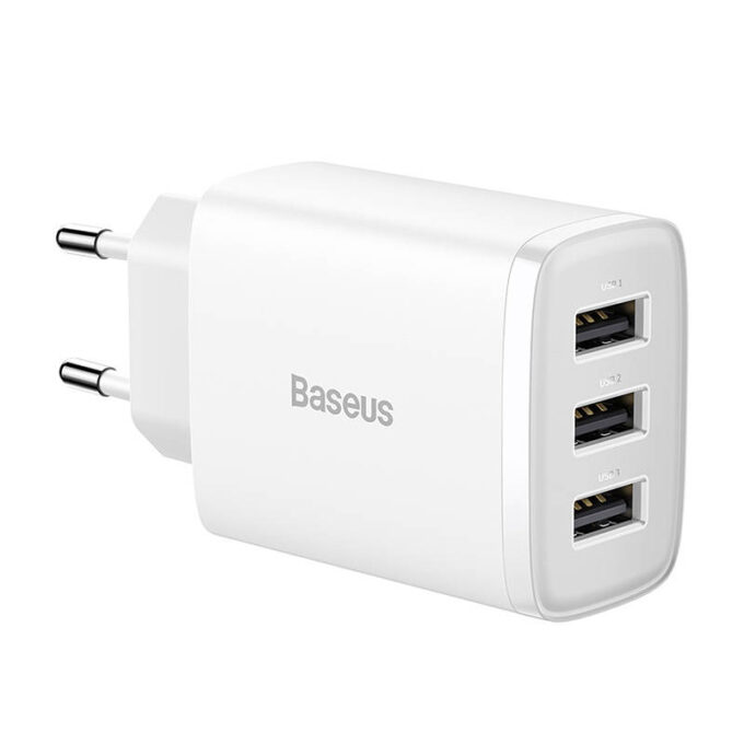 Зарядно устройство 220V Baseus 17W, 3xUSB-A, Compact Series - Image 5