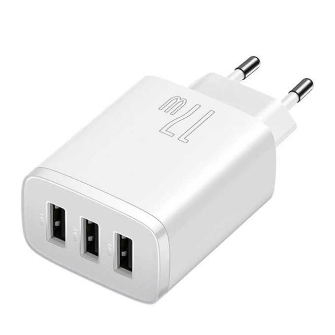 Зарядно устройство 220V Baseus 17W, 3xUSB-A, Compact Series - Image 2