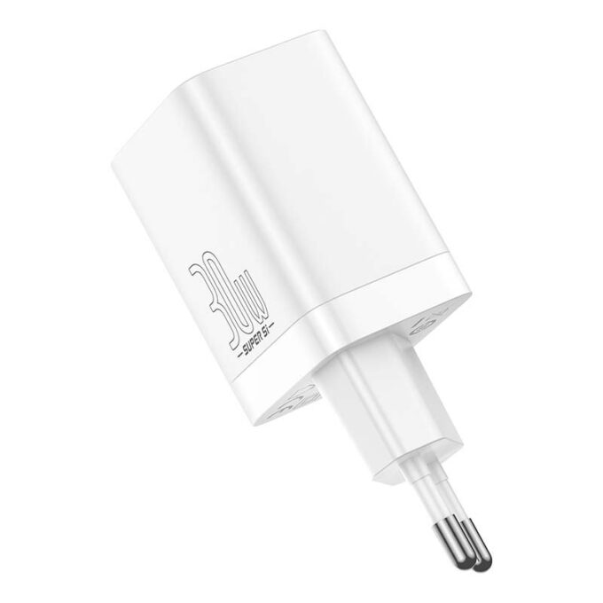 Зарядно устройство 220V Baseus 30W, USB-C, USB-A, Super Si Pro, Quick Charger - Image 4