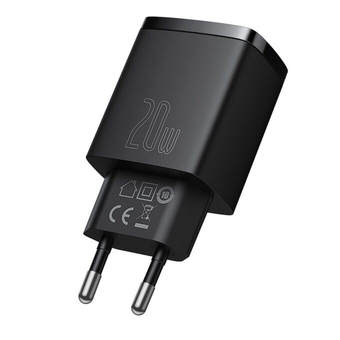 Зарядно устройство 220V Baseus 20W, USB-A, USB-C, 3A, Compact Series - Image 4