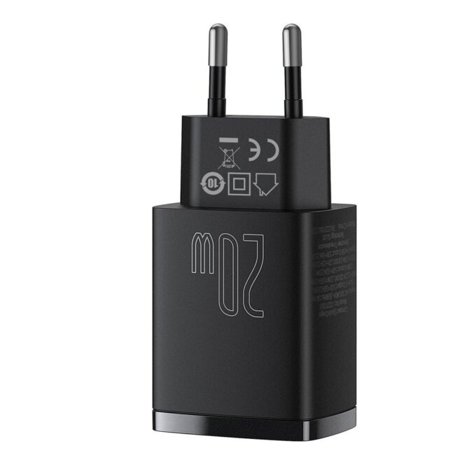 Зарядно устройство 220V Baseus 20W, USB-A, USB-C, 3A, Compact Series - Image 5