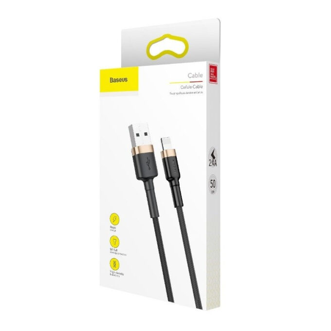 Кабел BASEUS USB-A - Lightning, 1м,2.4A, CAFULE - Image 37