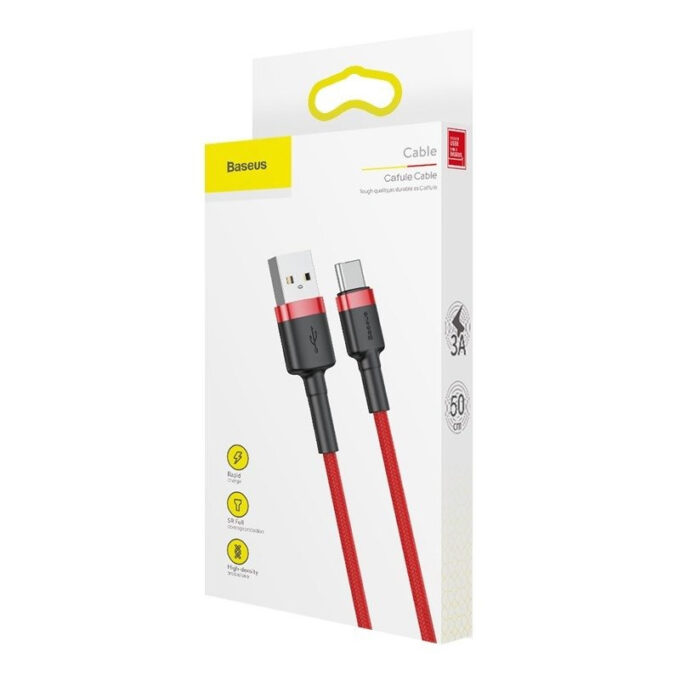 Кабел BASEUS USB-A - Type-C, 1м, 3A, Cafule - Image 19