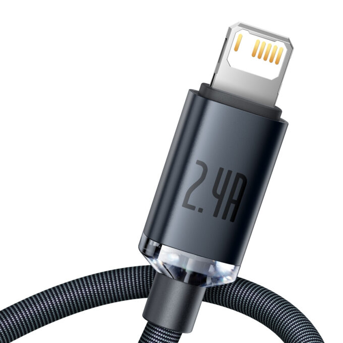Кабел BASEUS USB-A - Lightning, 2м,2.4A,Crystal Shine - Image 4