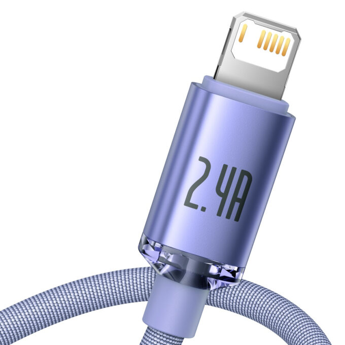 Кабел BASEUS USB-A - Lightning, 2м,2.4A,Crystal Shine - Image 6