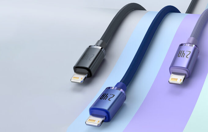 Кабел BASEUS USB-A - Lightning, 2м,2.4A,Crystal Shine - Image 9