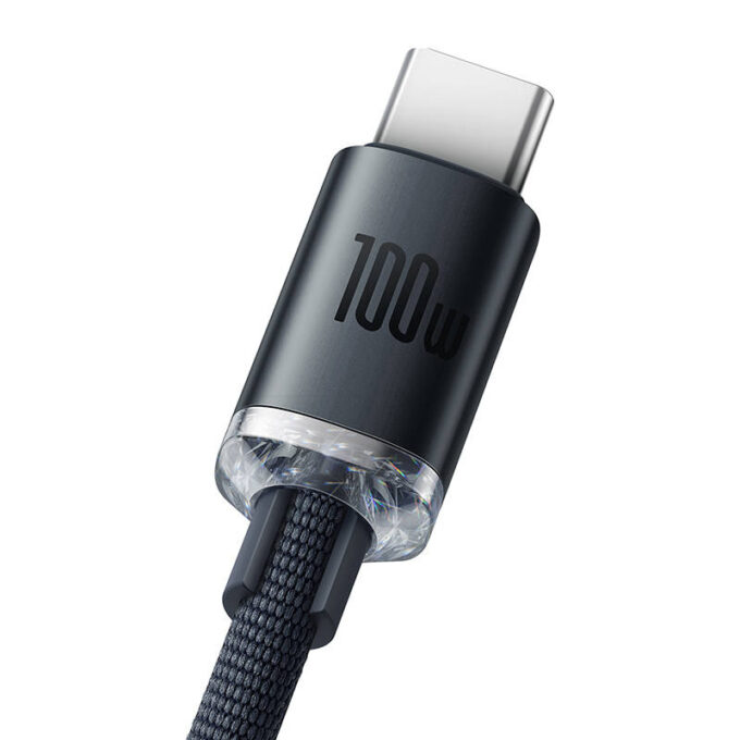 Кабел BASEUS USB-A - Type-C, 2м,100W, Crystal Shine - Image 5
