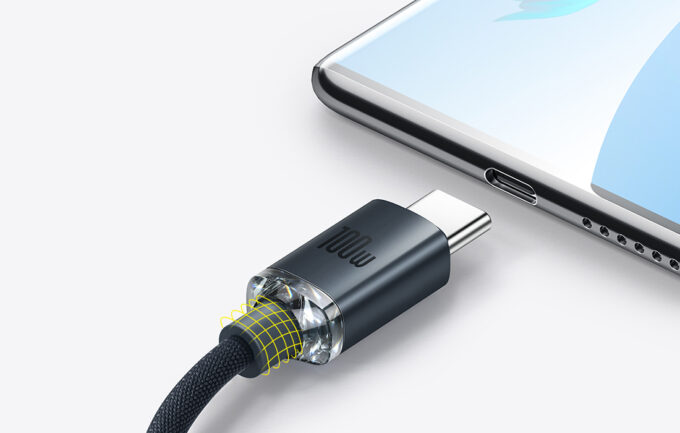 Кабел BASEUS USB-A - Type-C, 2м,100W, Crystal Shine - Image 9