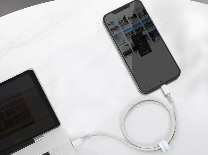 Кабел BASEUS Type-C - Lightning, 2м, 20W, High Density Braided, (CATLGD-A02) - Image 3