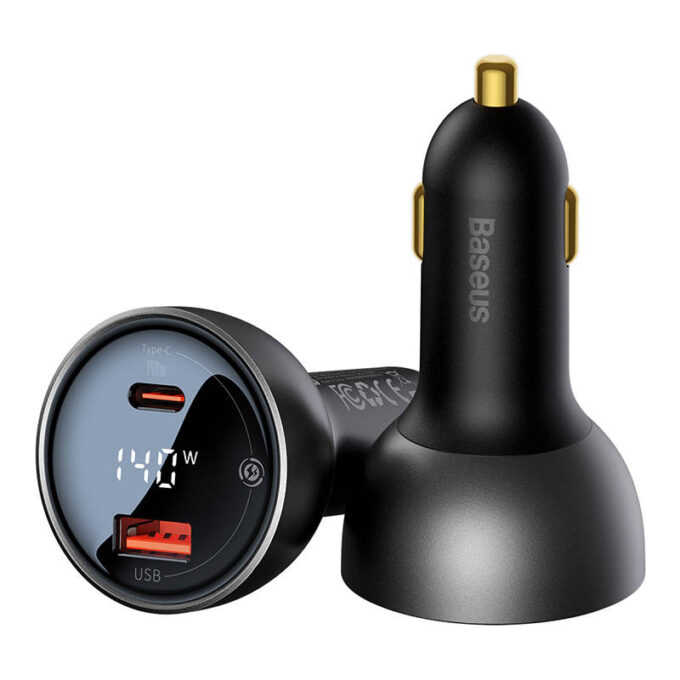 Зарядно за автомобил 12V BASEUS 140W, USB-A, USB-C + кабел Type-C - Type-C (CGZX070001) - Image 2