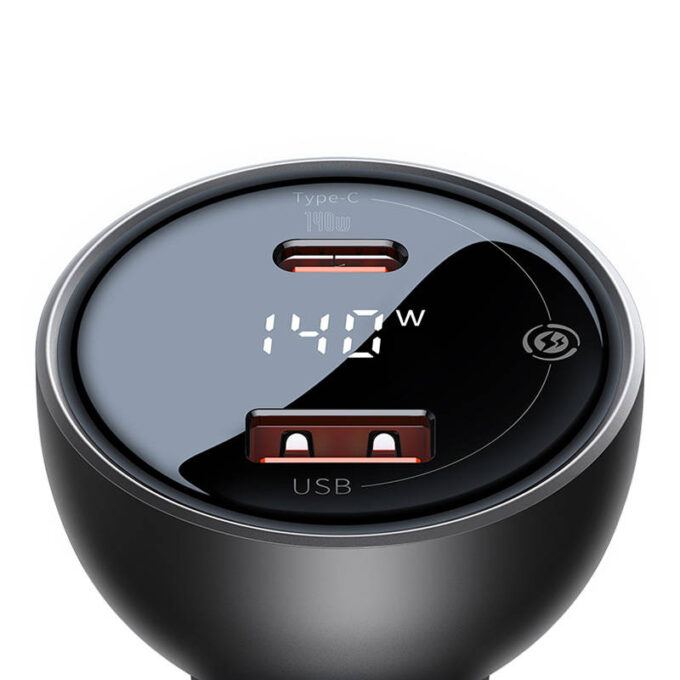 Зарядно за автомобил 12V BASEUS 140W, USB-A, USB-C + кабел Type-C - Type-C (CGZX070001) - Image 5
