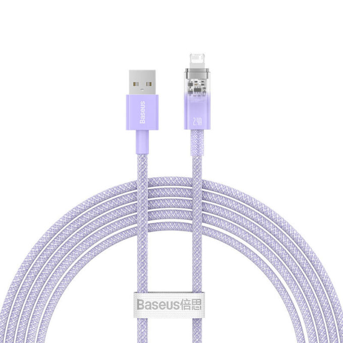 Кабел BASEUS USB-A - Lightning, 2м,2.4А, Explorer S (CATS010105)