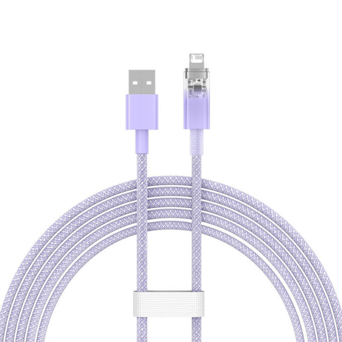 Кабел BASEUS USB-A - Lightning, 2м,2.4А, Explorer S (CATS010105) - Image 2