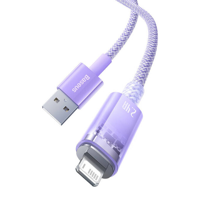Кабел BASEUS USB-A - Lightning, 2м,2.4А, Explorer S (CATS010105) - Image 6
