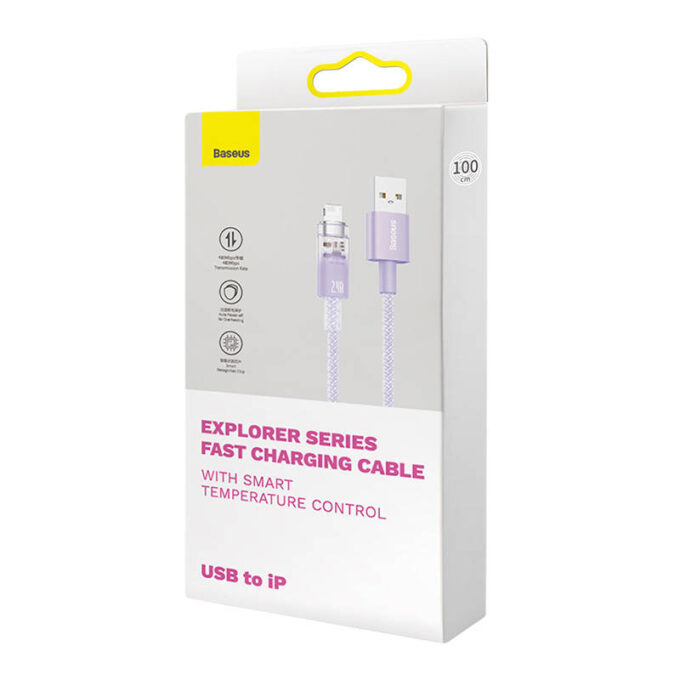 Кабел BASEUS USB-A - Lightning, 2м,2.4А, Explorer S (CATS010105) - Image 8