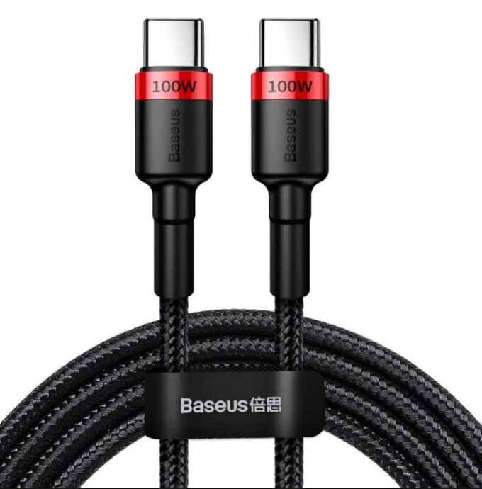 Кабел BASEUS Type-C - Type-C, 2м, 100W, Cafule - Image 2