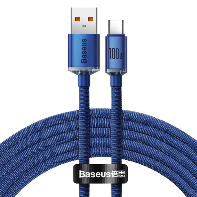 Кабел BASEUS USB-A - Type-C, 2м,100W, Crystal Shine