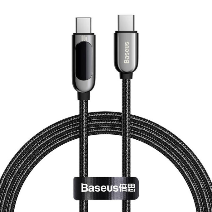 Кабел BASEUS Type-C - Type-C, 1м, 100W, Display Fast Charging (CATSK-B01)