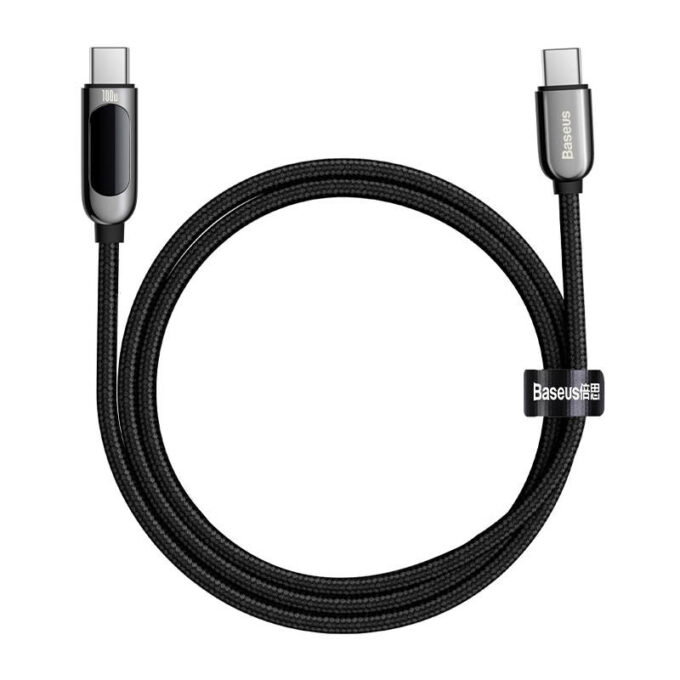 Кабел BASEUS Type-C - Type-C, 1м, 100W, Display Fast Charging (CATSK-B01) - Image 5