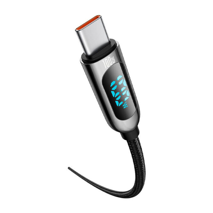Кабел BASEUS Type-C - Type-C, 1м, 100W, Display Fast Charging (CATSK-B01) - Image 3