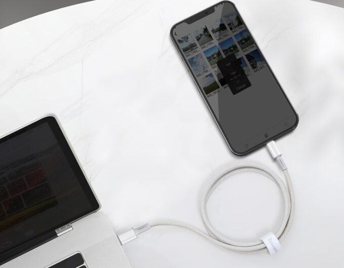 Кабел BASEUS Type-C - Lightning, 1м, 20W, High Density Braided, (CATLGD-02) - Image 8